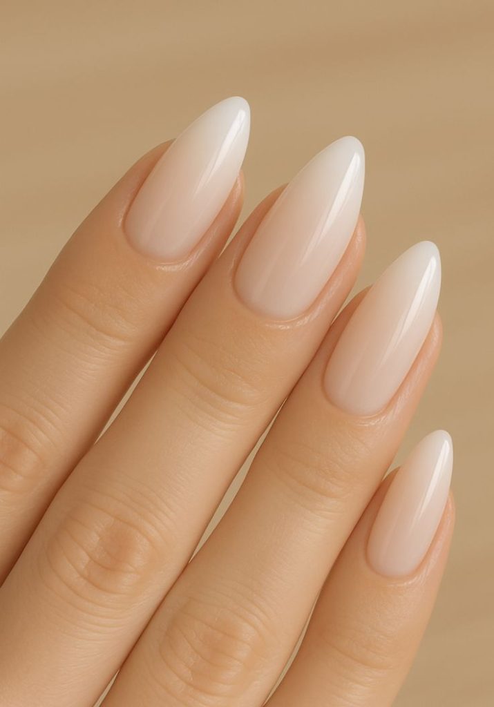 Soft Milky Ombre Nails