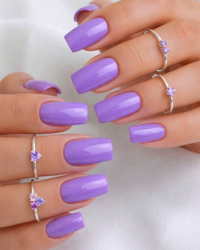 Soft Pastel Purple Nails