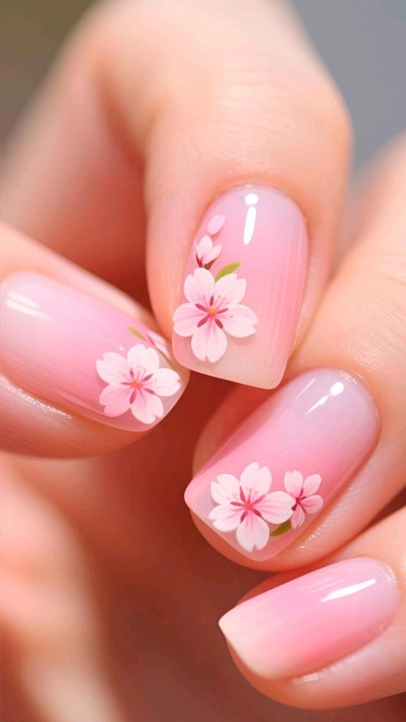 Soft and Pretty Floral Spring Nails
