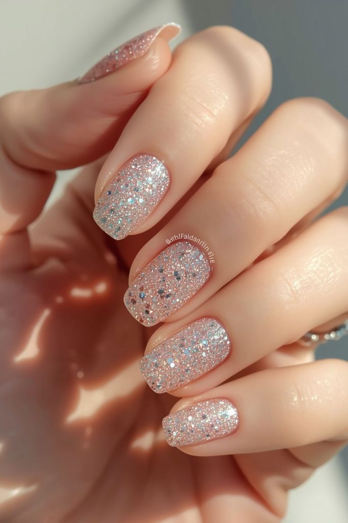 Sparkly DIY Glitter Nail Ideas at Home