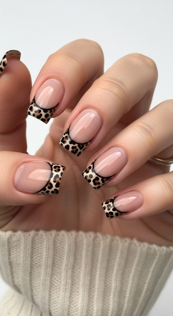 Square Nails with Animal Inspired Prints