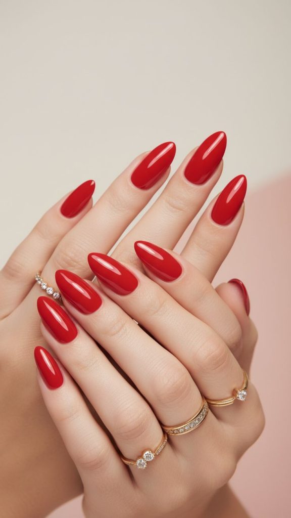  Strong and Confident Red Nails