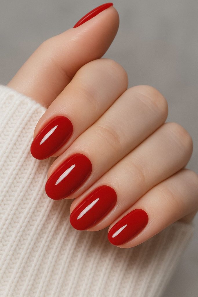 Timeless Red Nails for a Hollywood-Inspired Glow