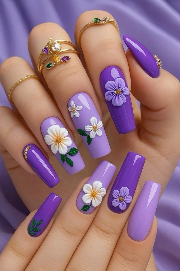 Trendy Lavender Nail Ideas