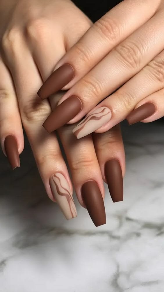 Warm Matte Fall Nails