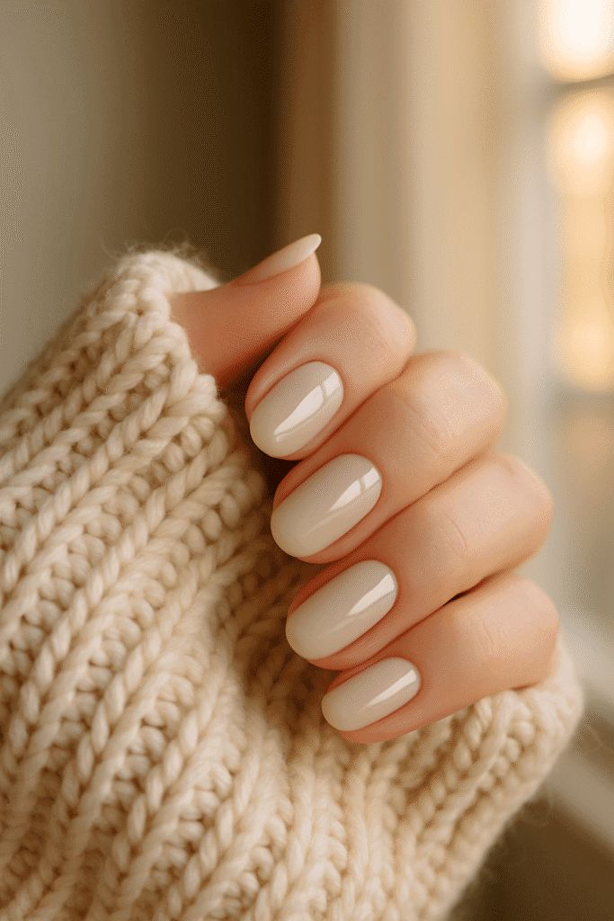 Warm Milky Nude Nails