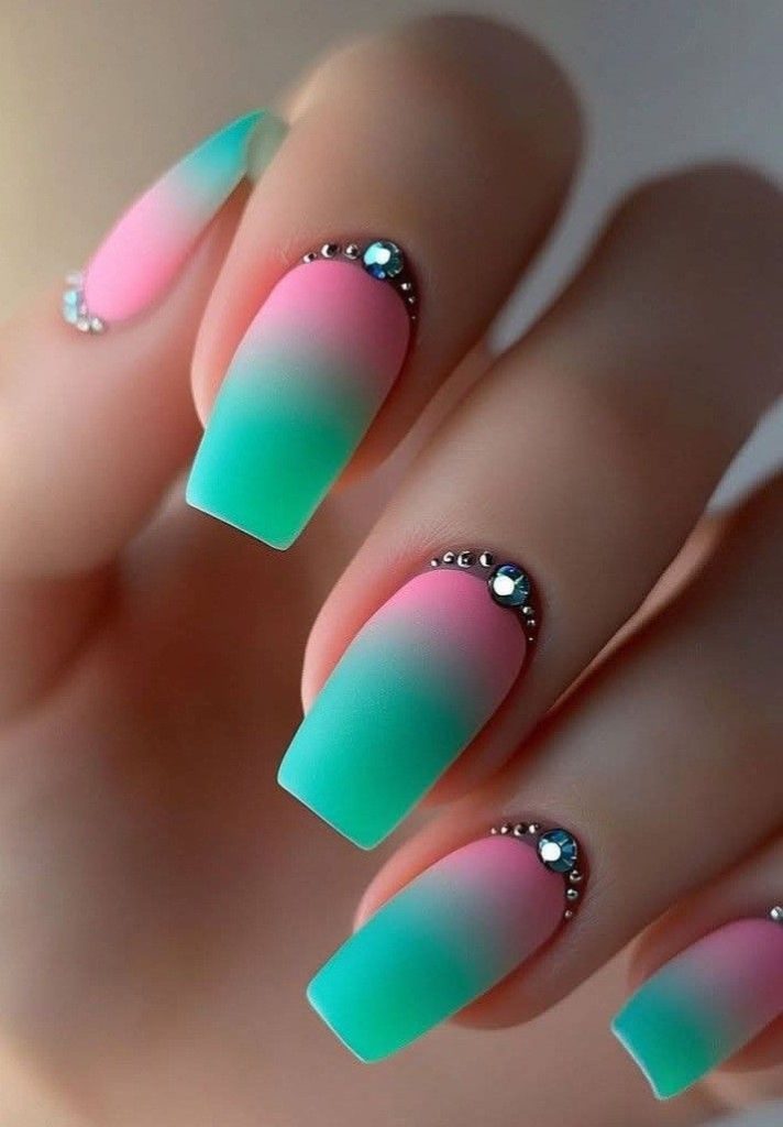 Neon Short Nails
