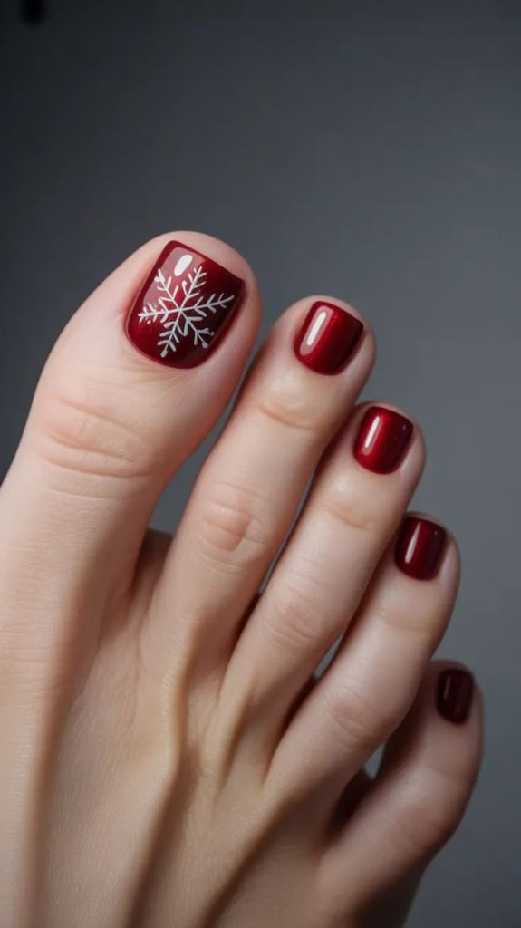 litter Toe Nail Style for a Shiny Festive Look