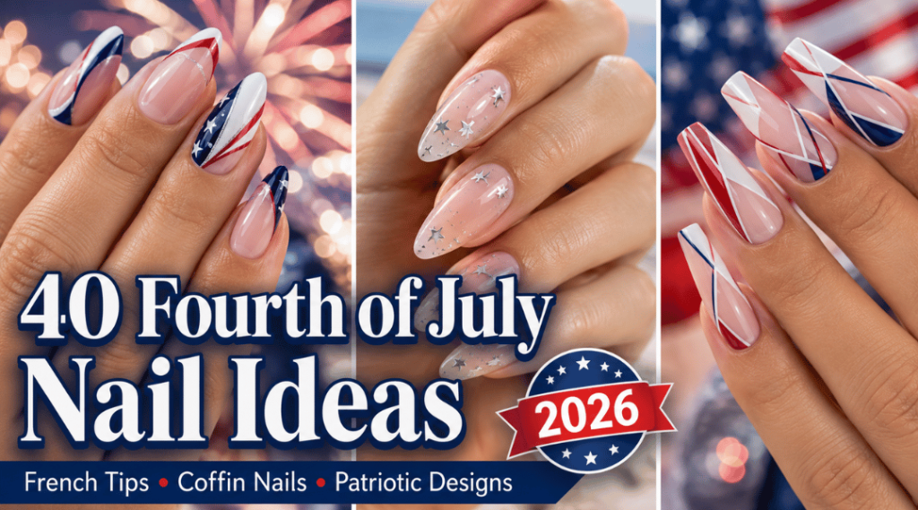 4th of July French Tip Nail Designs